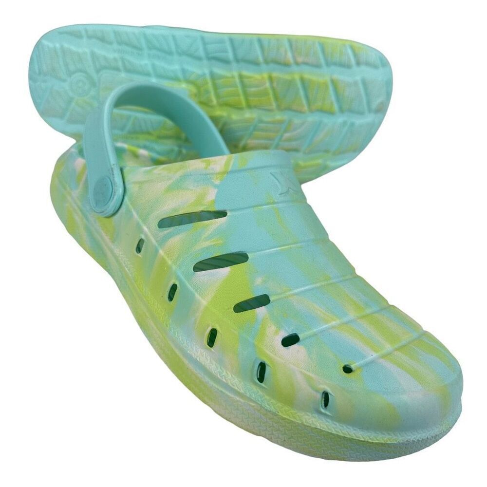 Rugged Shark Tie-die Green EVA Clogs Women’s Size 8